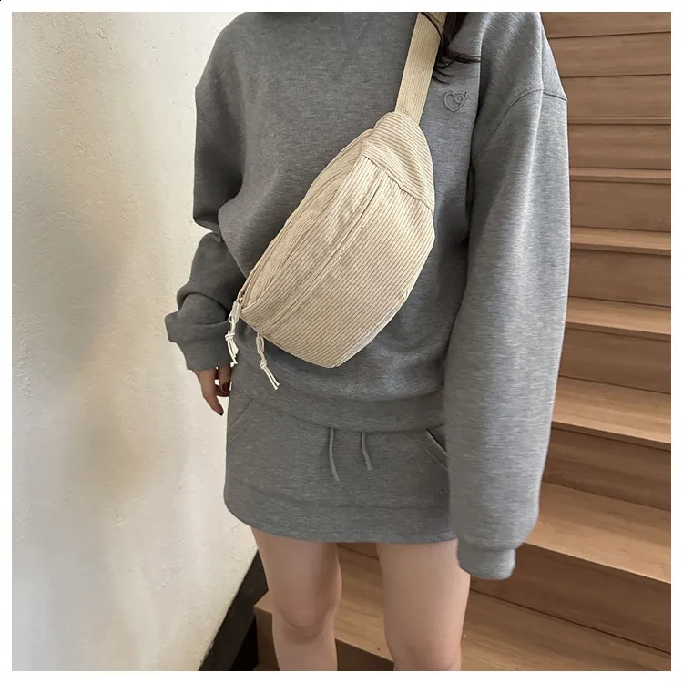 Frauen Taille Cord Student Schulter Handtasche Crossbody Brust Brust Tasche Fanny Pack Mode Telefon Weibliche Bum Gürtel Geldbörse_voghion.com