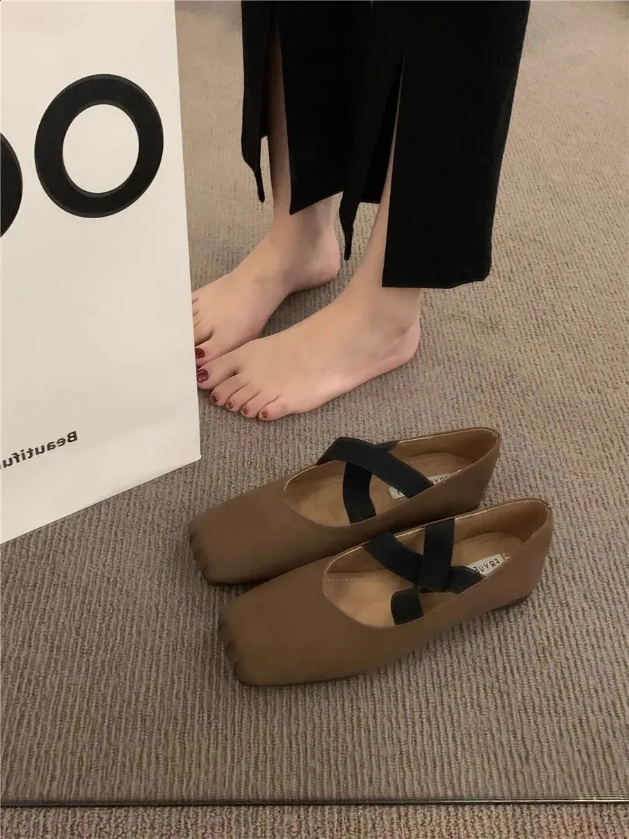 Bekväma mary jane ballerinaskor för damer retro slip ons_voghion.com