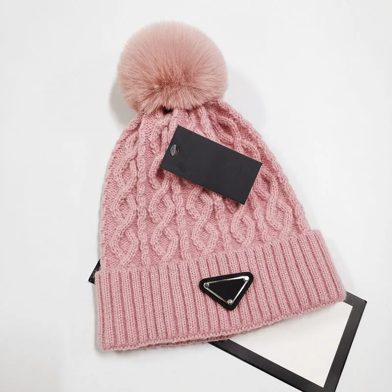 Winter Designer Beanies Beanie Women Gift Hats Outdoor Bonnet with Real Raccoon Fur Pompoms Warm Girl Ca hat_voghion.com