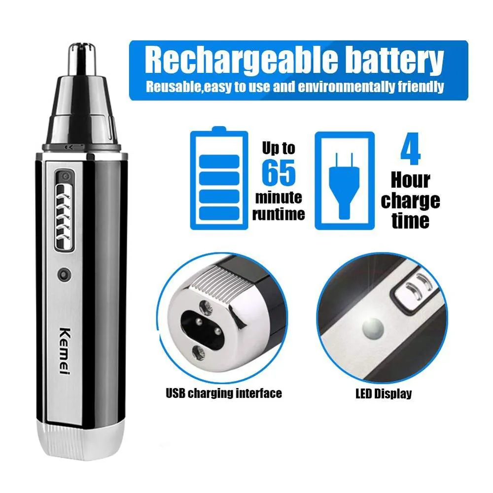 4-in-1 Rechargeable Trimmer For Men's Hair/beard/nose/ear Grooming_voghion.com
