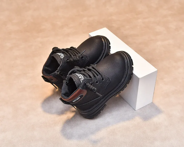Child Shoes Short Ankle Snow Kid Boy Girl Fashion Soft PU Leather Warm Cutefeet Toddlers Children Boots Size 21 - 30_voghion.com