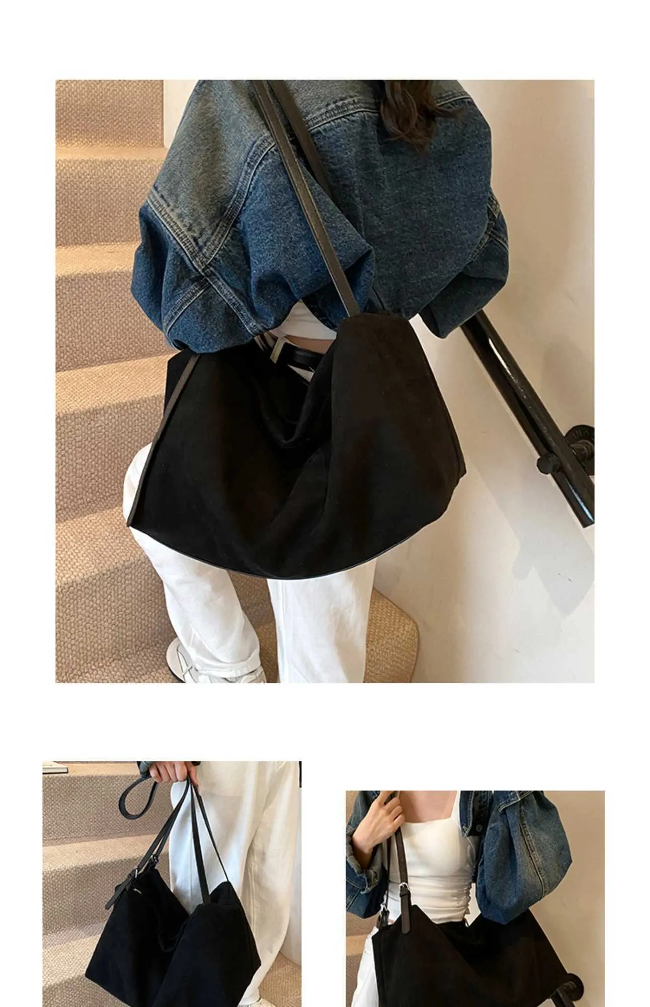 Camurça para mulheres bolsas sólidas grande capacidade crossbody bolsas femininas casuais bolsa de ombro macia pacotes de armazenamento de viagem C241212_voghion.com