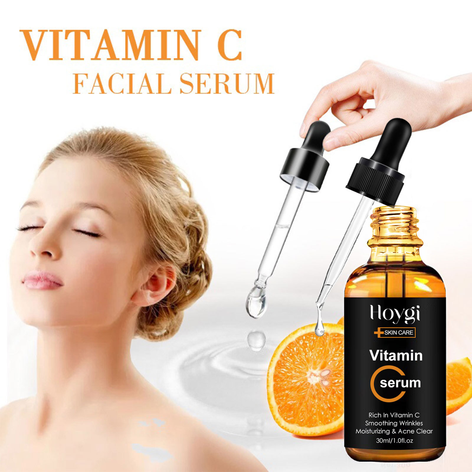 Hoygi Vitamin C kann feine Linien und Fältchen reduzieren, die Gesichtshaut mit Feuchtigkeit versorgen und die Essenz straffen_voghion.com