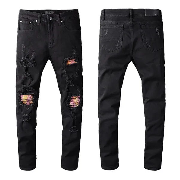 Men's Jeans 2021 Hot Mens Fashion Skinny Straight Slim Ripped Men Fashion Mens Street Wear Motorcycle Biker Jean Pants_mkmklike.com