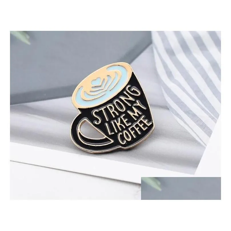 Spelden, spelden broches koffie emaille speld sterk als M minnaar tas revers kleding badge cadeau Shu16 drop leveren juweel_voghion.com