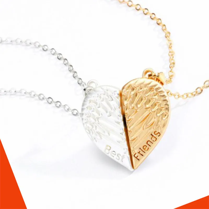 Wisiorki 2 szt. Modny magnetyczny naszyjnik dla par dla zakochanych gotyckie serce przyjaciel impreza prezent biżuteria akcesoria_voghion.com