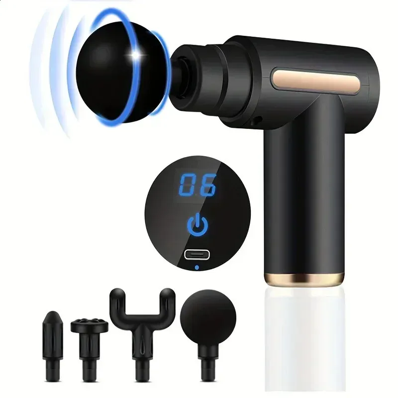 LED Touch Massage Gun - 4 Heads｜Portable｜EU Charger_voghion.com