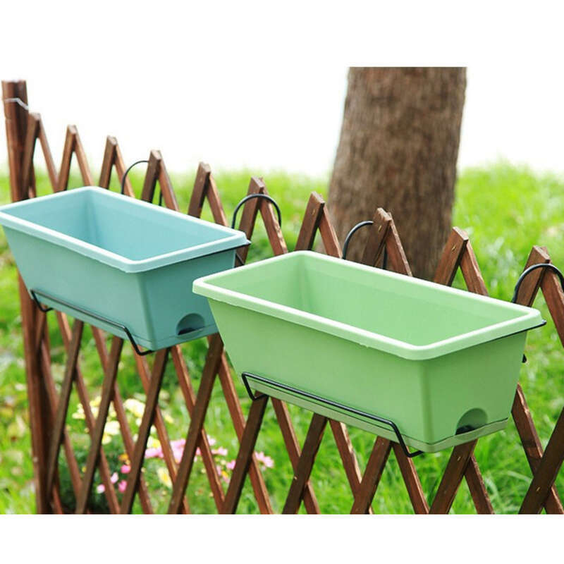 Vaso de resina retangular para plantas, vaso de plantas para plantas, com ranhuras para plantio, para famílias de flores e azevinhos espessos_voghion.com