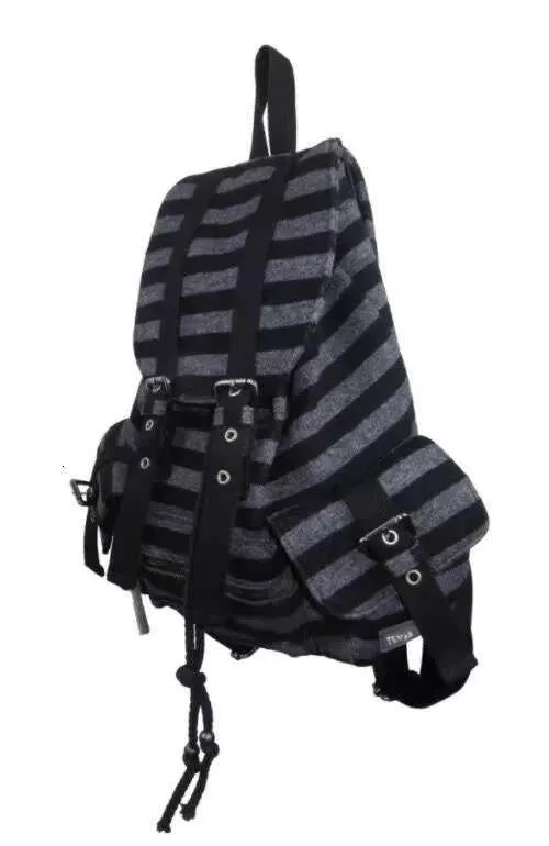 Jeans a righe uguali giapponese e coreano funzionale casual plaid grande capacità coppia borsa a tracolla zaino_voghion.com