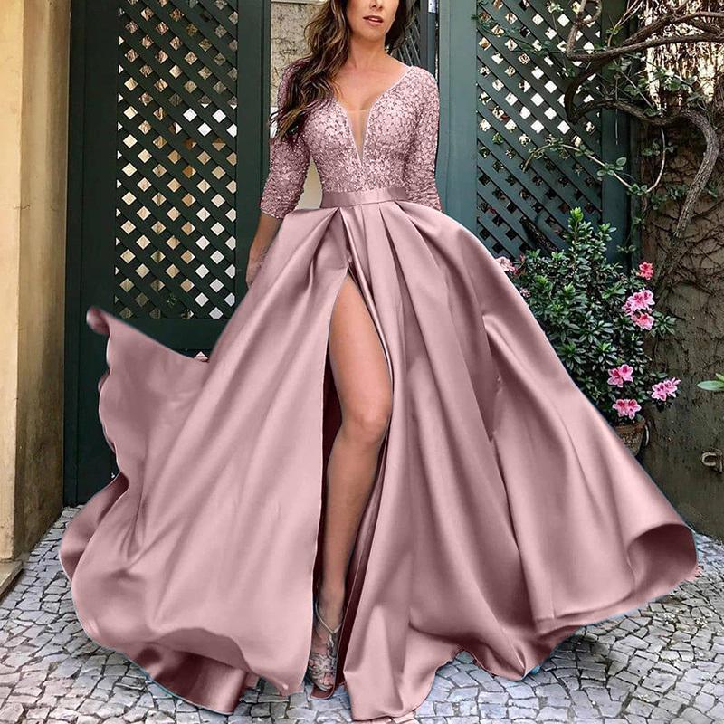Vêtements pour femmes Station indépendante Estampage à chaud Grande balançoire Sexy Jupe longue Queue Banquet Robe de soirée Combinaison