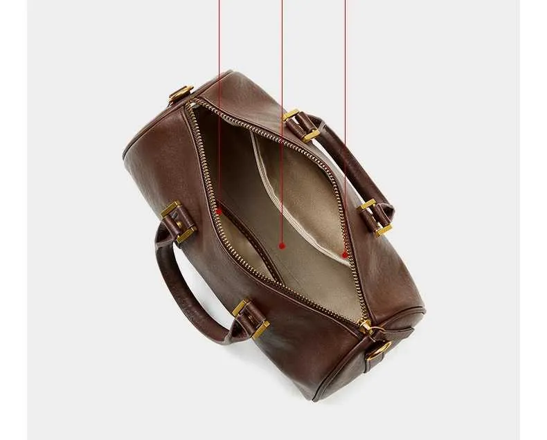 Borsa boston donna in vera pelle borsa a spalla e tracolla_voghion.com