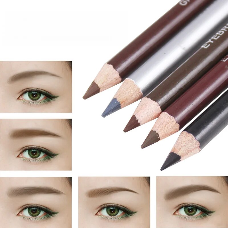 Schéinheets Leopardendruck Bleistift mat Wenkbrauepinsel Kënschtler waasserdicht a net ausschmierend Make-up Ufänger Kosmetik_voghion.com