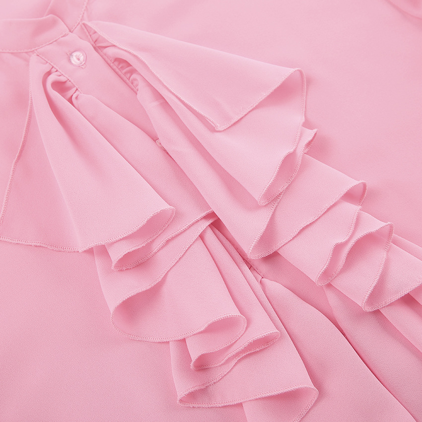 Dametøj Design flæser langærmet skjorte vinter ny stil temperament high-end cardigan top kvinde _voghion.com