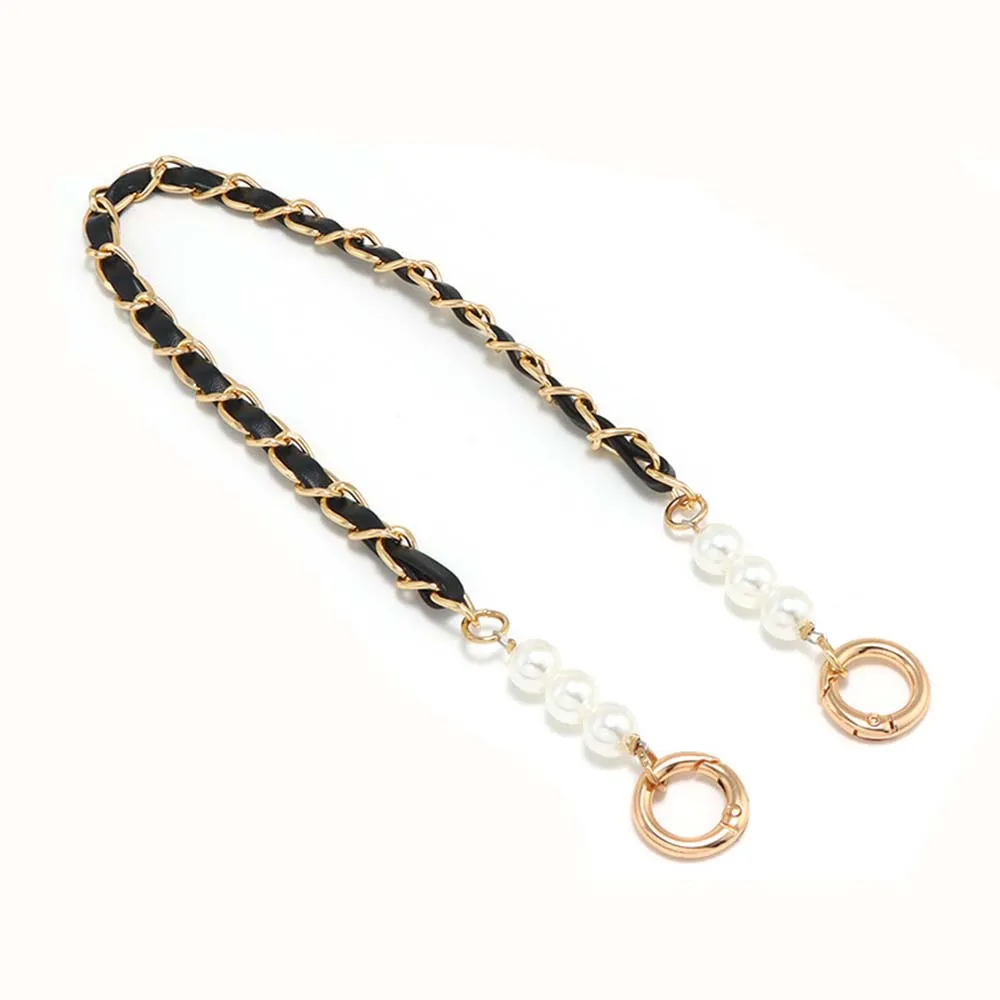 1Pc 42cm PU Leather+Metal Chain For Handbag Women Fashion Wrist Strap Phone Lanyard DIY Replacement Purse Handles Bag_voghion.com