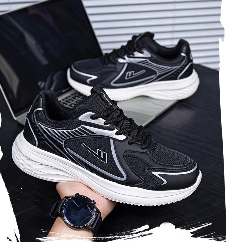 Dad's Instagram Spring and Autumn 2024 New Men's Mesh Black Sports Trendy _voghion.com