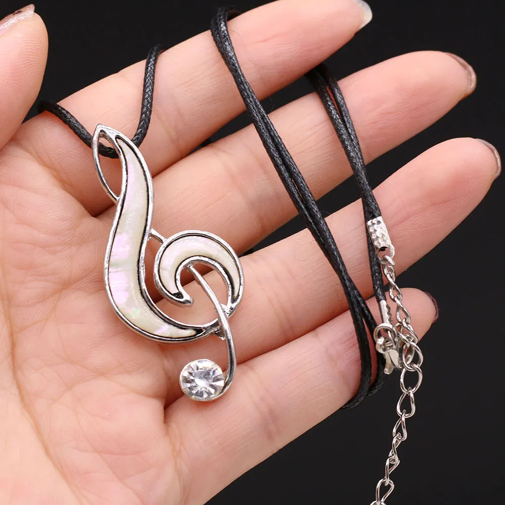 Musical Note Shell Necklace Natural Shell Pendant For Women_voghion.com