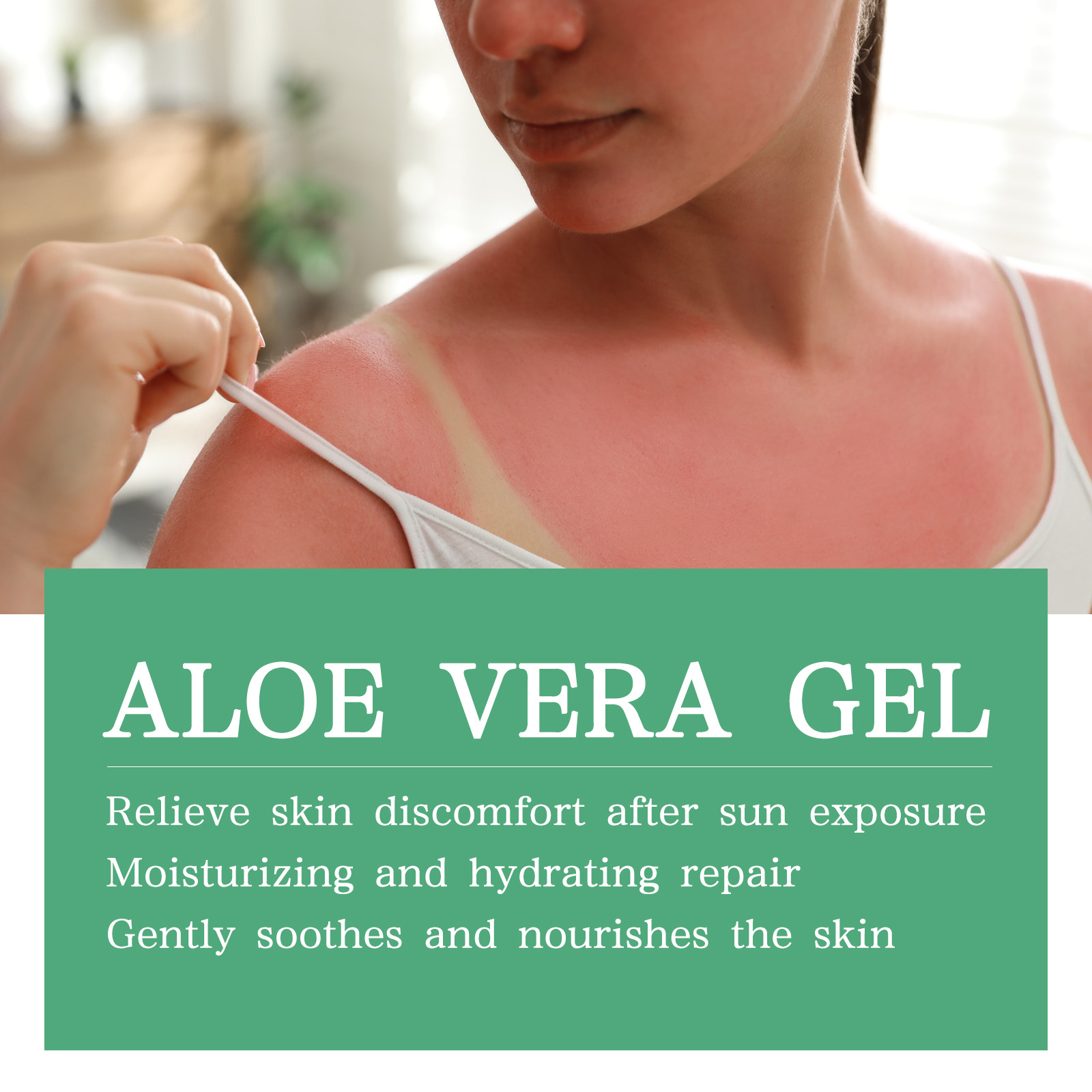 Siyah Krem Aloe Vera Jeli, Yaz Plajı Bronz Siyah Güneş Yardımı Cilt Bakım Jeli_voghion.com