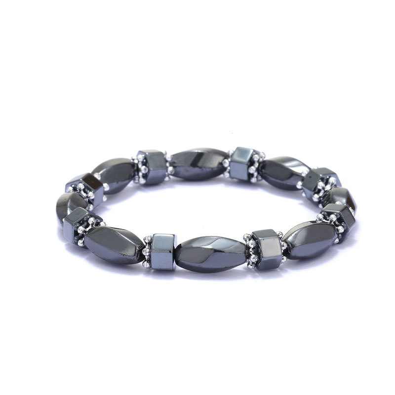 gallstone Magnetic Magnet Simple Beaded Elastic Bracelet Black Beads Magnetic Therapy Hand Jewelry_voghion.com