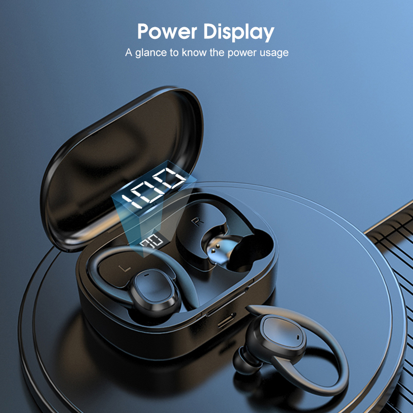Wireless Bluetooth Headphones With Power Display And Ear Hooks_voghion.com