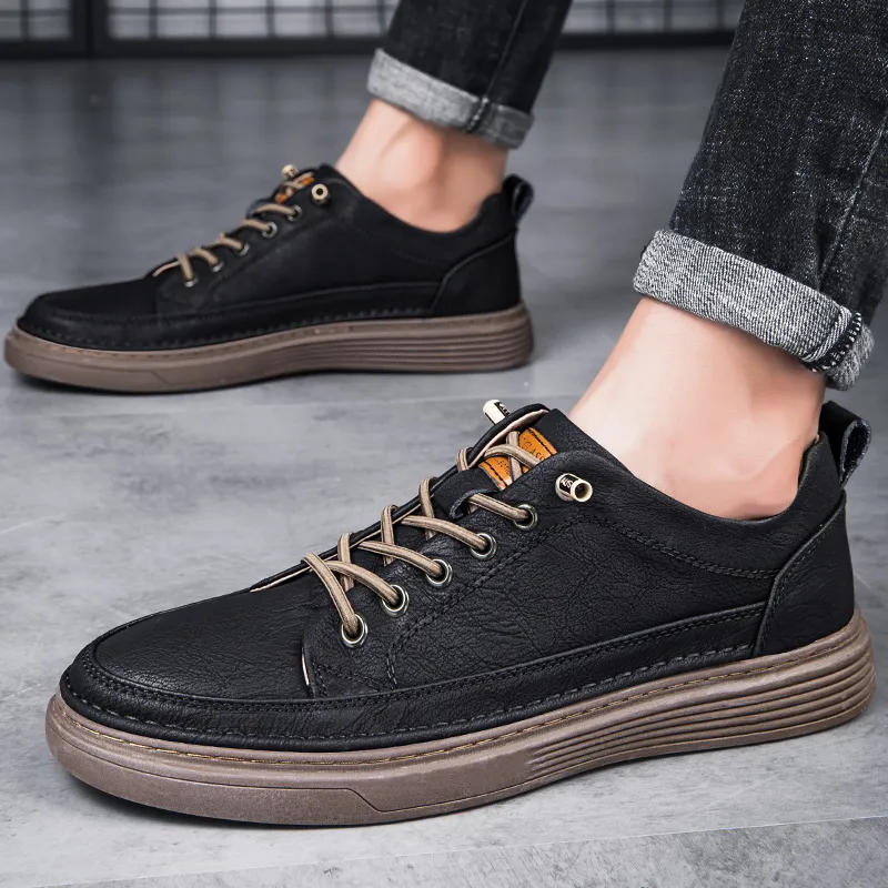 Herren Oxford Schuhe Aus Echtleder Schnürschuhe Für Den Alltag_voghion.com
