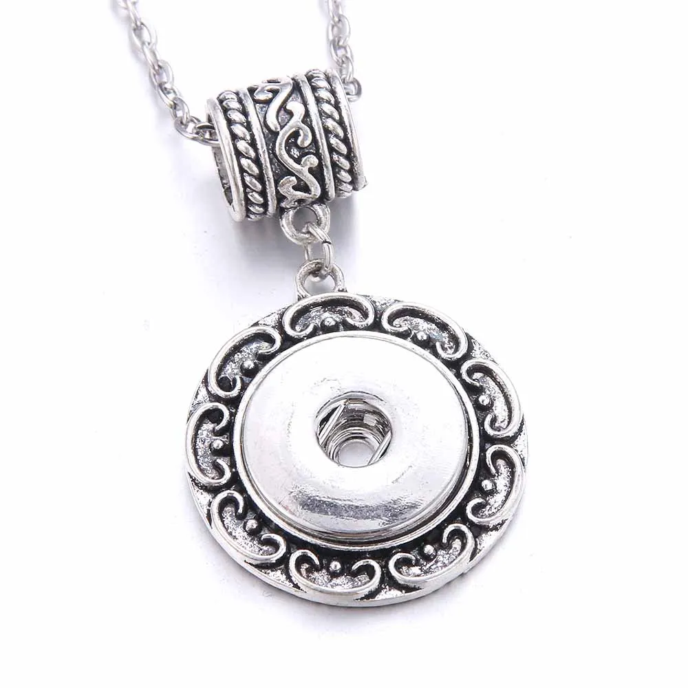 Collane con ciondolo Bottone a pressione Gioielli Vintage Alta qualità Metallo 18mm Collana per donne Ragazze Gioielli fai da teCiondolo Sidn22_voghion.com