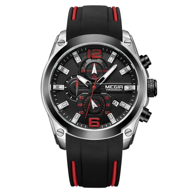 MEGIR Multifunction Chronograph Calendar Sports Watch For Men 2063_voghion.com