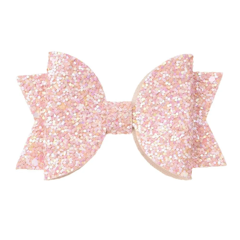 54pcs/lot 5cm*8cm Glitter Bow Boutique Fashion Accessories Sequin Hair Bows Flower Accessory For Girls_voghion.com