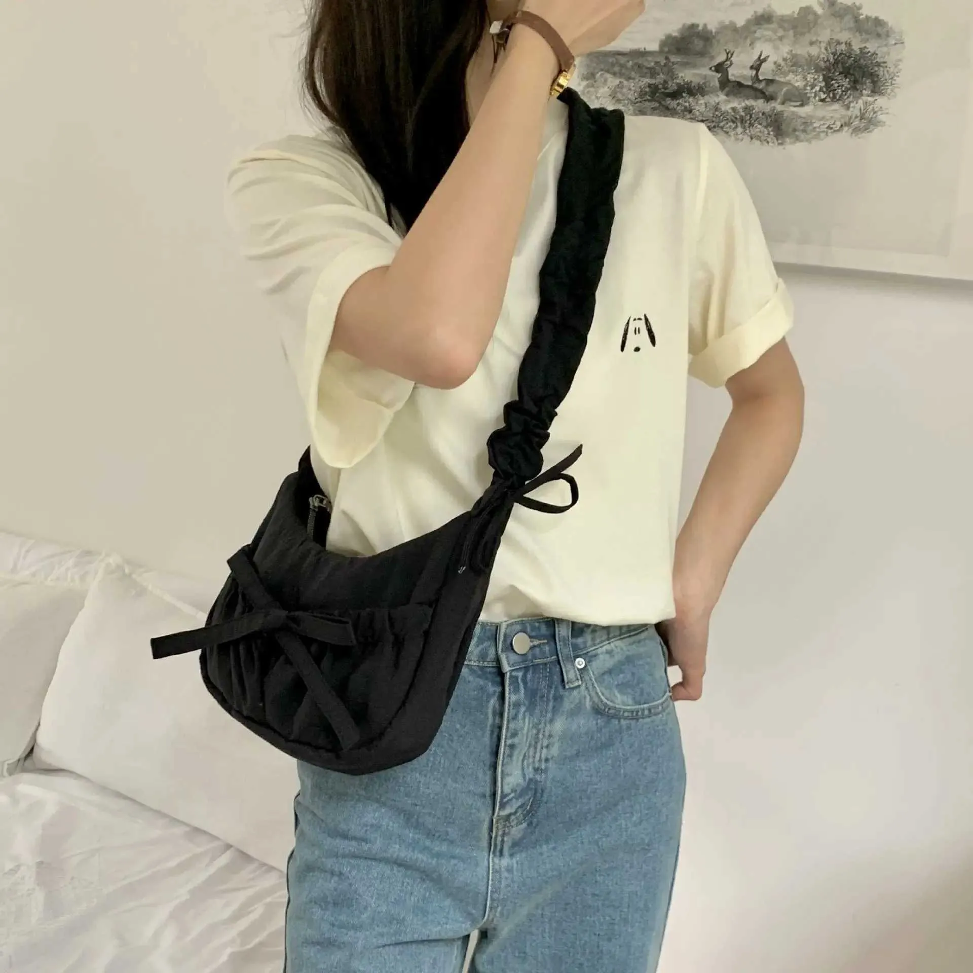 Womens Waterproof Nylon Shoulder Bag Large Capacity Handbag Tote_voghion.com