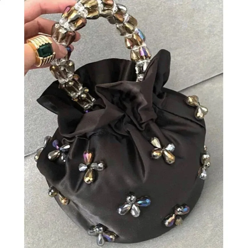 Borse alla moda Dias tote Donna Cristalli Rhie Pochette da sera Borsa da sposa Borsa da festa in raso di seta 240826_voghion.com