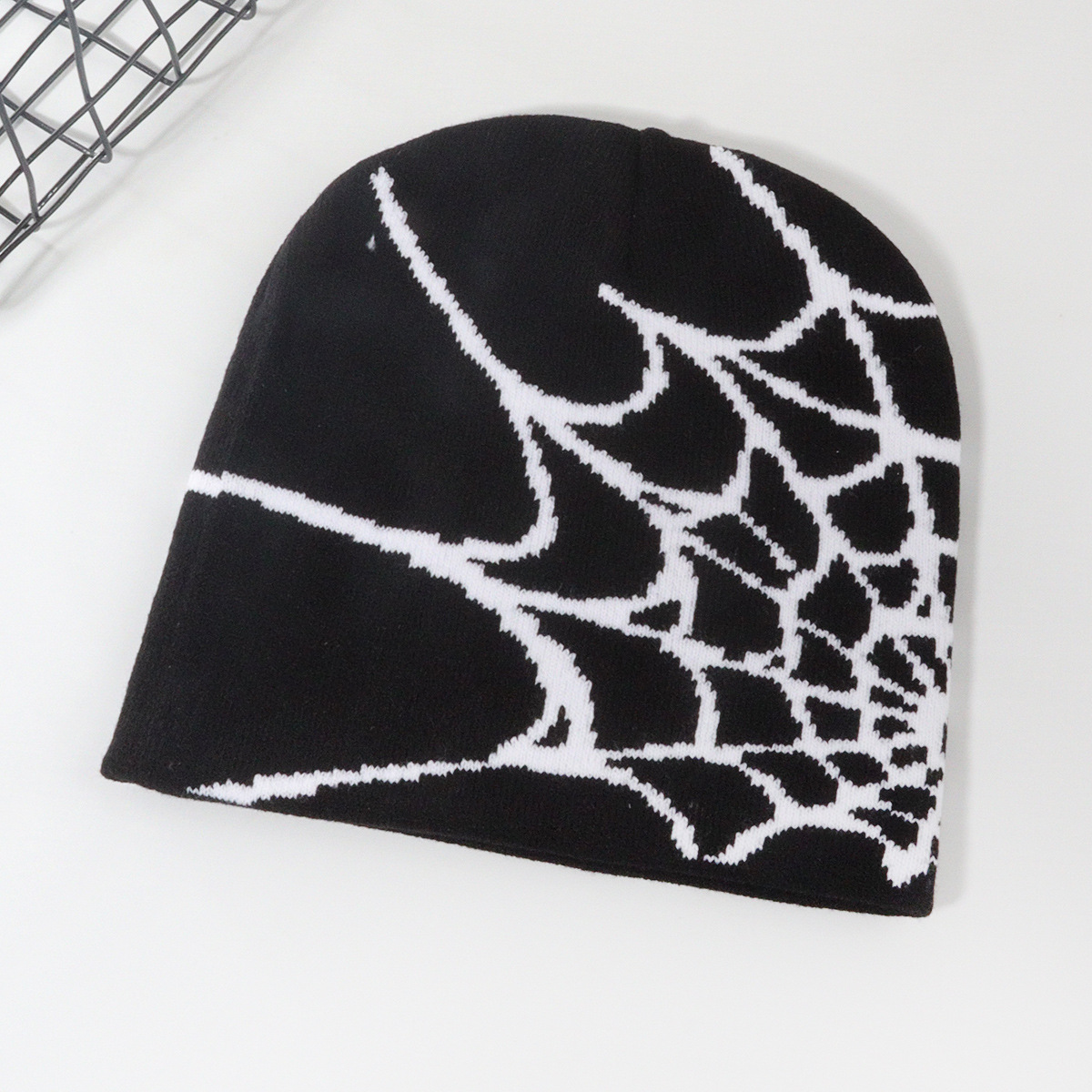 Bonnet tricoté unisexe tendance pull toile d'araignée chapeaux jacquard Y2K pour hommes et femmes