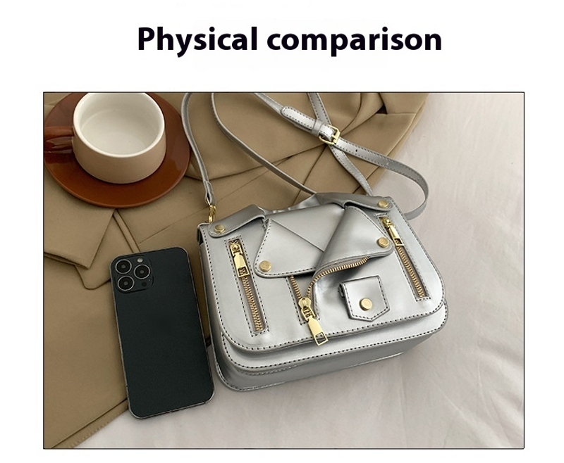 2024 Neue modische personalisierte Tasche für Damen Nischenmode-Design Jacke Reißverschluss Coole Umhängetasche mit_voghion.com