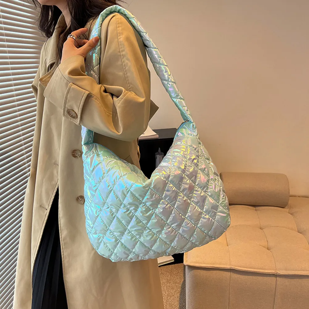 Borse a tracolla da donna autunno inverno, tote, grandi capacità, imbottite in cotone, borse da donna, borse da viaggio multicolori_voghion.com