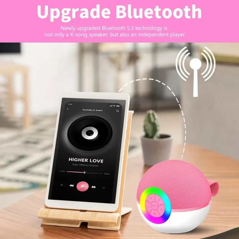 Kids Adults Mini Karaoke Hine Speaker With 2 Protable Bluetooth Wireless Microphone Toys Handhold For Girls Boys Home_voghion.com