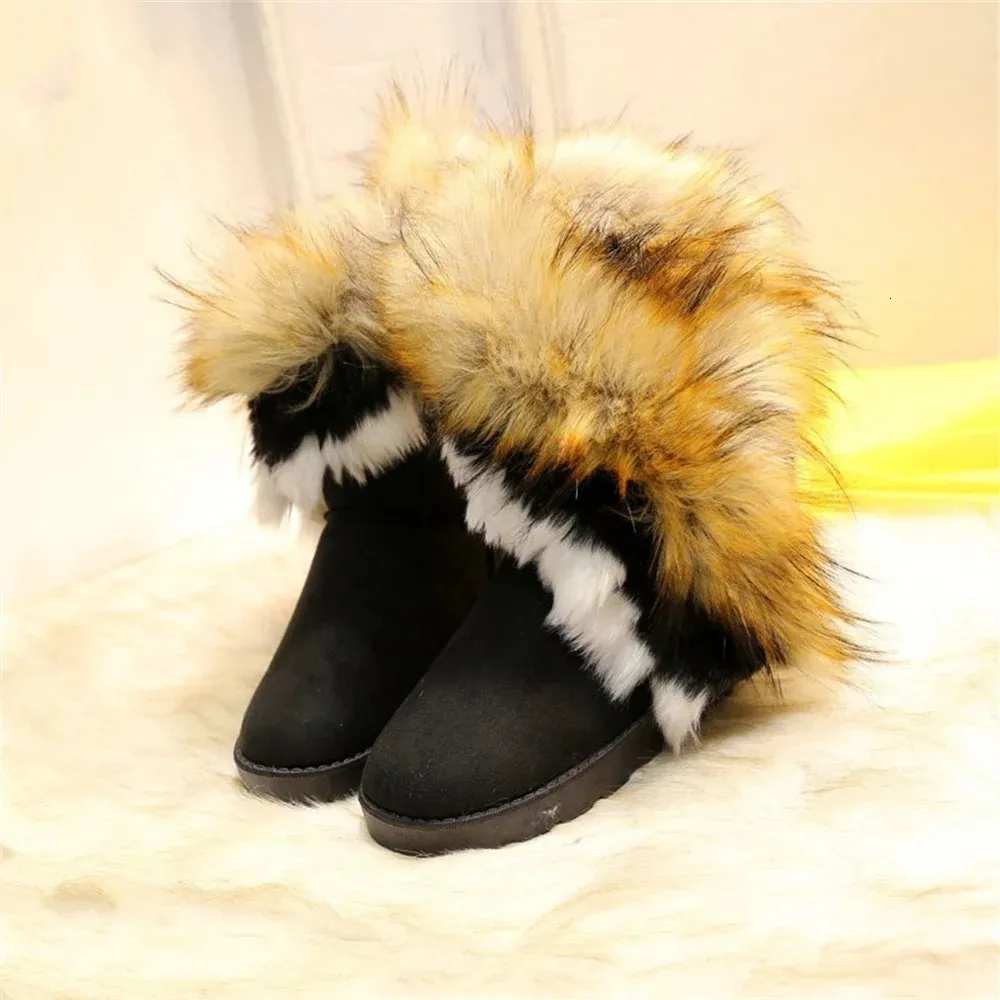Warm Women's Suede Platform Snow Boots Ankle Boots Plush Lining_voghion.com
