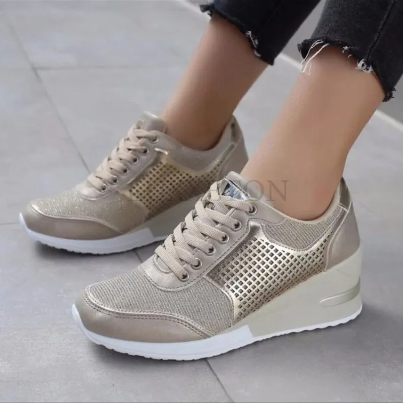 Thick Soled Mesh Slng Heel High Rise Sports for Breathable Comfortable Casual Fashionable Versatile Women Shoes_voghion.com