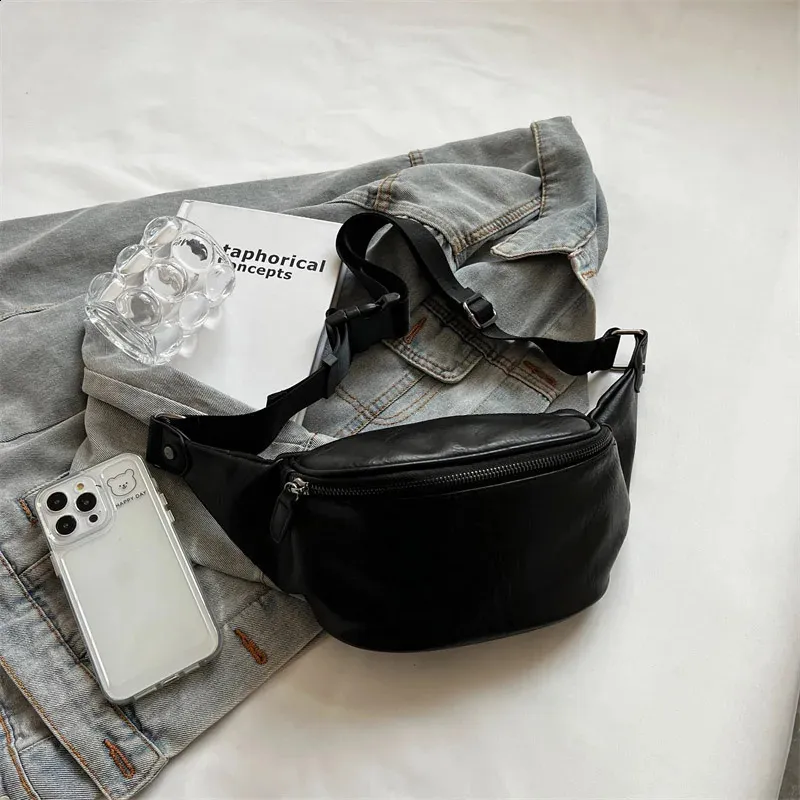 Moteriškos juodos odos krūtinės krepšiai per petį, skirti moterims, diržo krepšiams, moteriškiems juosmens krepšiams, telefonui, 240829_voghion.com