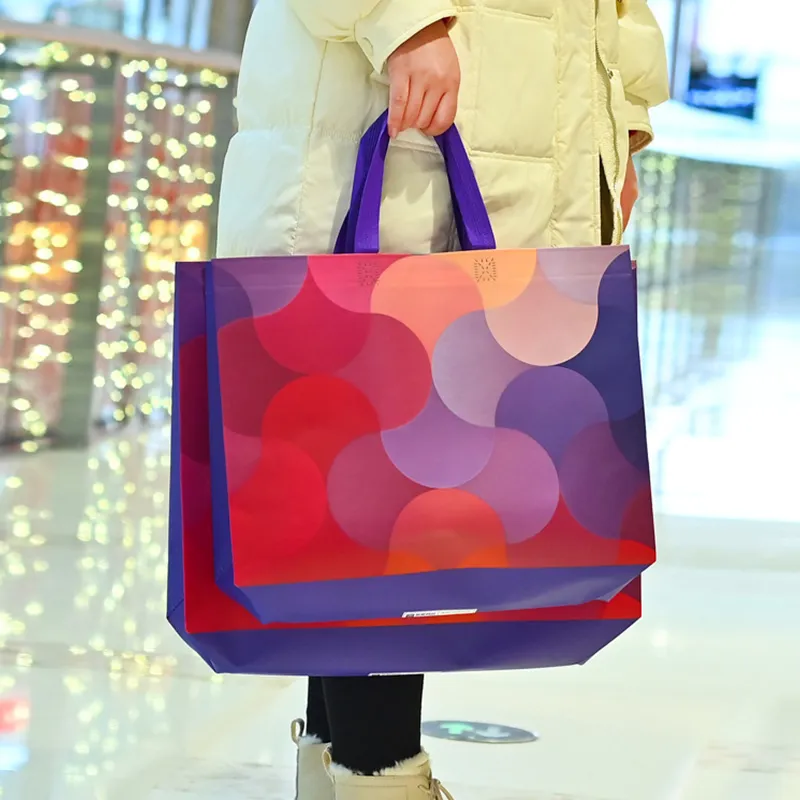 Non-woven Fabric Reusable Shopping Bags 4 Sizes Foldable Tote Grocery Clothes Storage Travel Eco Friendly Shopper Bag_voghion.com
