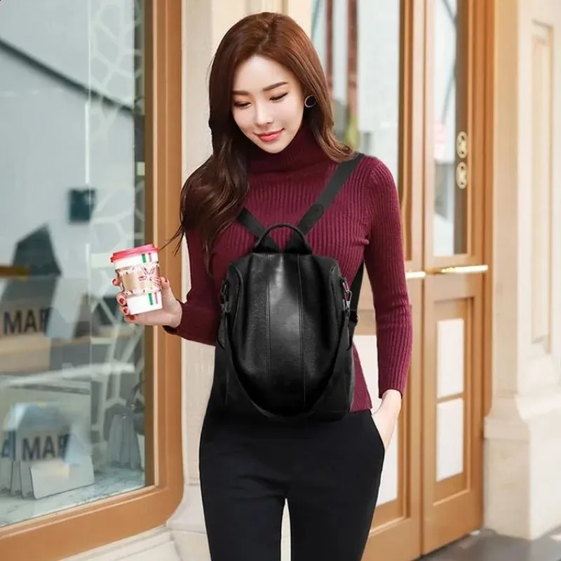 für Damen Große Kapazität Mamatasche Vielseitiger modischer lässiger Rucksack aus weichem Leder 240820_voghion.com