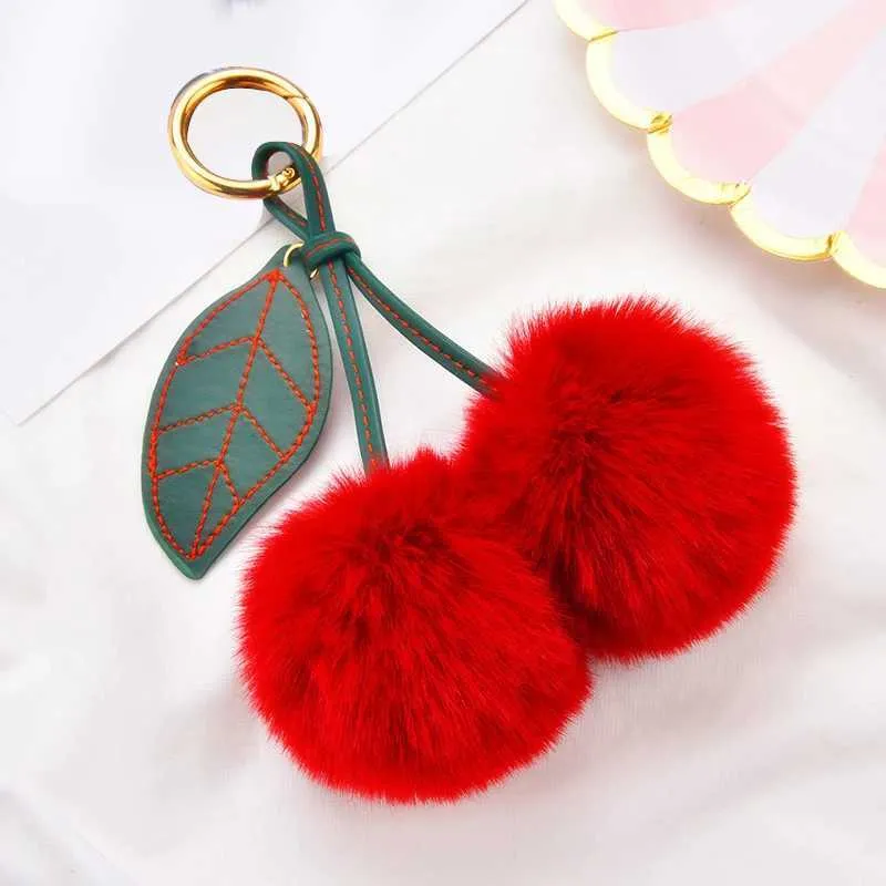 Cherry Plüschtier New Kaii Flauschiger Cartoon-Schlüsselanhänger Geschenk für Kinder Damen Taschenanhänger Rucksack Autoschlüssel Zubehör_voghion.com
