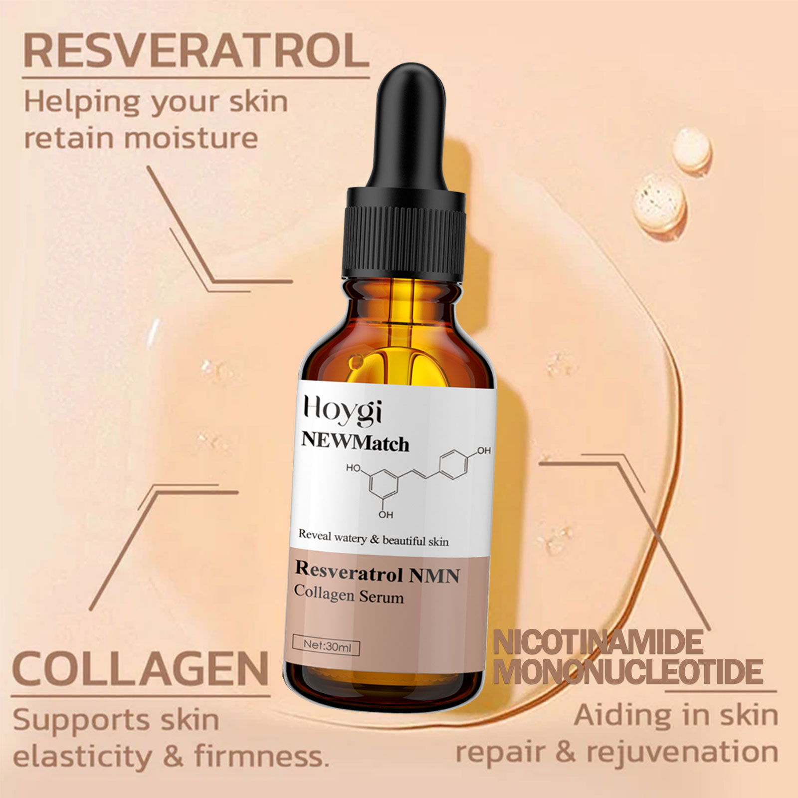 Hoygi Anti Wrinkle Collagen per indebolire le linee sottili, idratare e rassodare l'essenza della pelle_voghion.com