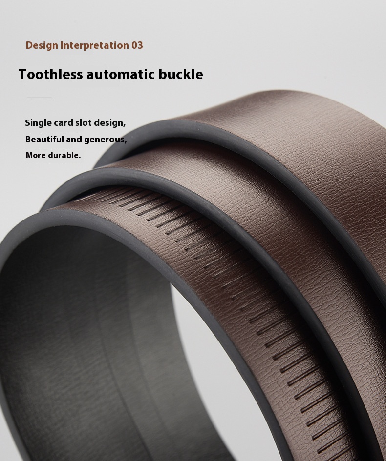 Genuine Leather Men's Automatic Buckle Belt Business Style_voghion.com