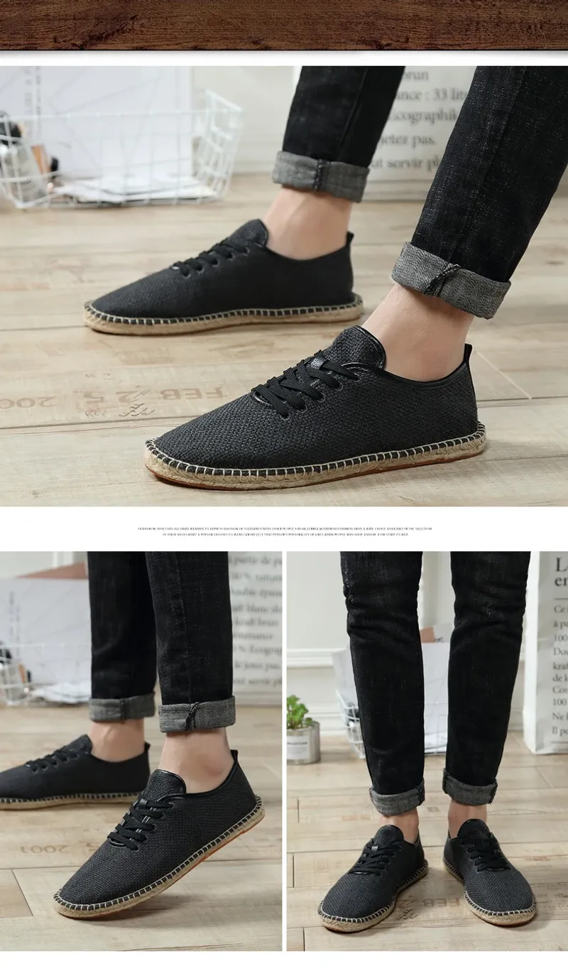 Shoes Summer Espadrilles Men Canvas New Breathable Fisherman Footwear Mens Slip on Loafers Large Size 47 Sneakers_voghion.com