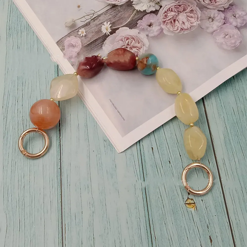 1 stuks kleurrijke acryl handtas riem handvat kraal vervangbare hars steen polsband portemonnee riem DIY tas onderdelen accessoires_voghion.com