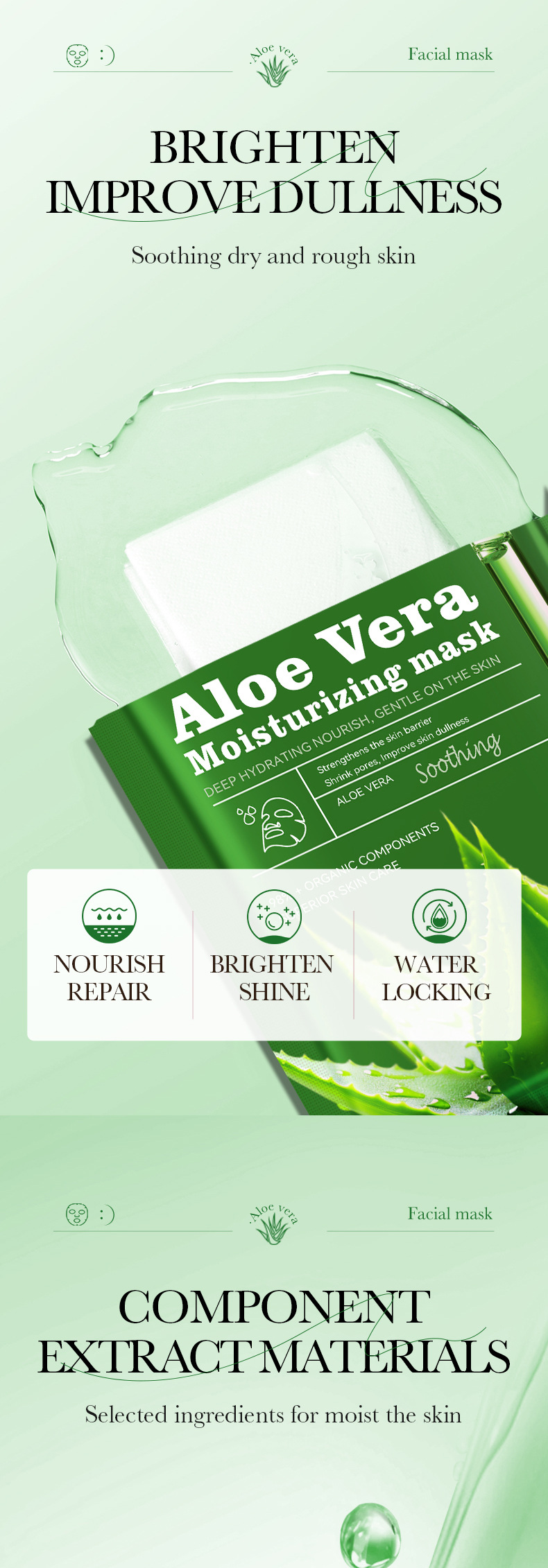 All English SADOER Aloe Moisturizing&Soothing Moisturizing&Moisturizing facial mask_voghion.com