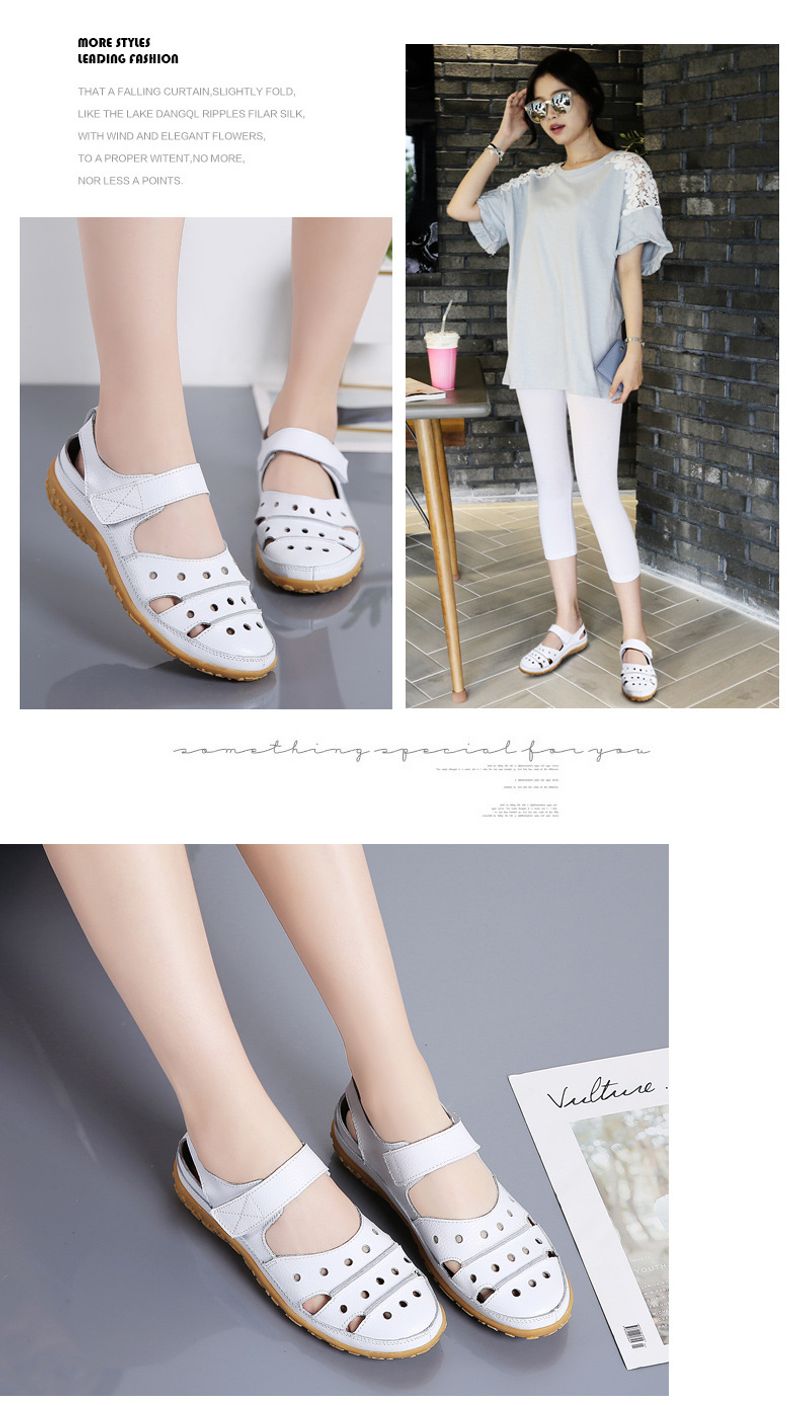 Lefu Summer New Sandals Hollow Hole Mom's Γυναικεία Μονά Παπούτσια_voghion.com