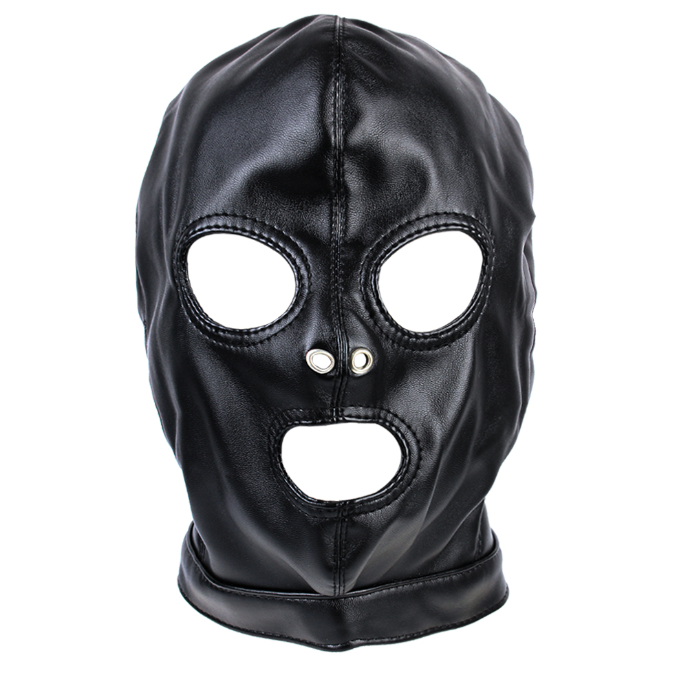 Erotic Hooded Mask For Couples Fetish Leather Headgear Accessory_voghion.com