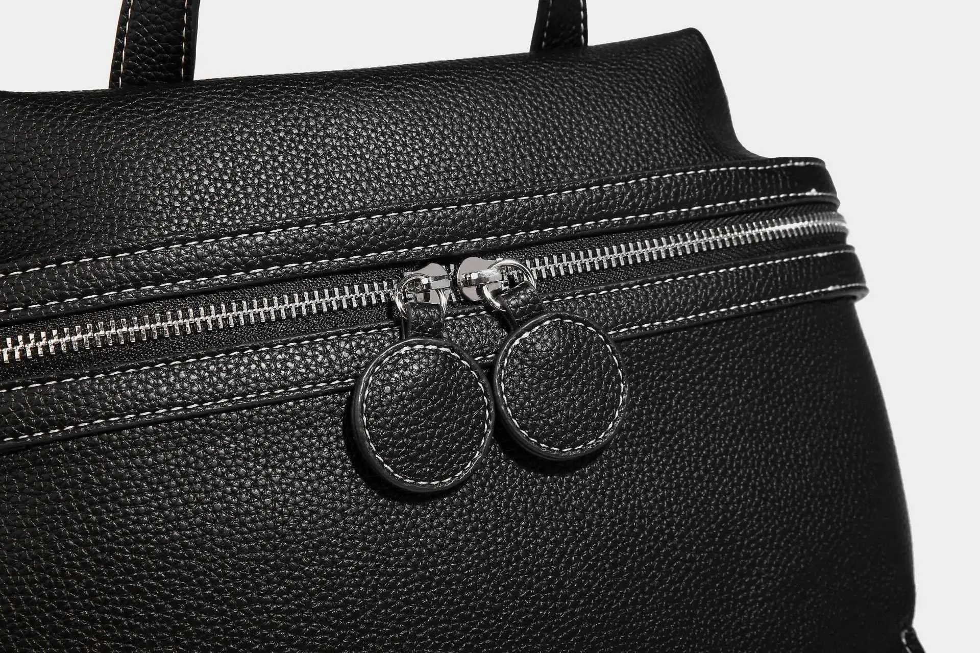 Frauen Mode Leder Rucksäcke Solide Lychee Print Schulranzen Pu Schulter Pack Große Kapazität Weibliche Pendler Griff_voghion.com