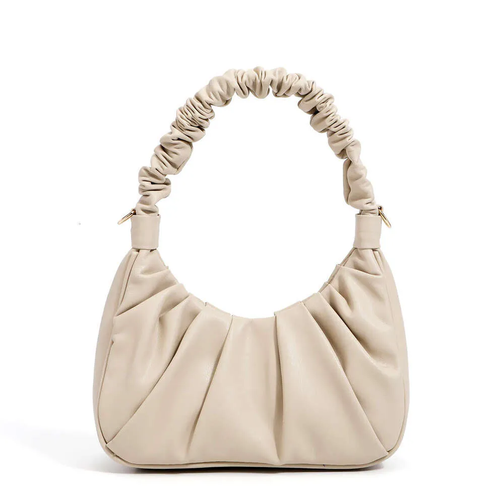 Nouveau sac fourre-tout plissé en cuir souple avec nuages Dumpg, sacs sous les bras, sac à bandoulière d'été, tenue de rue_voghion.com