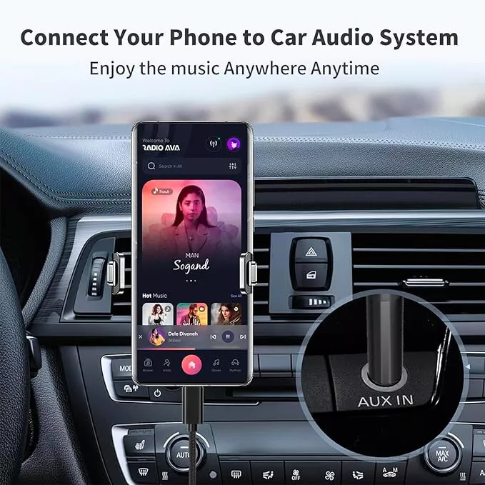 Câble auxiliaire USB Type-C vers prise jack 3,5 mm pour autoradio Samsung iPhone_voghion.com