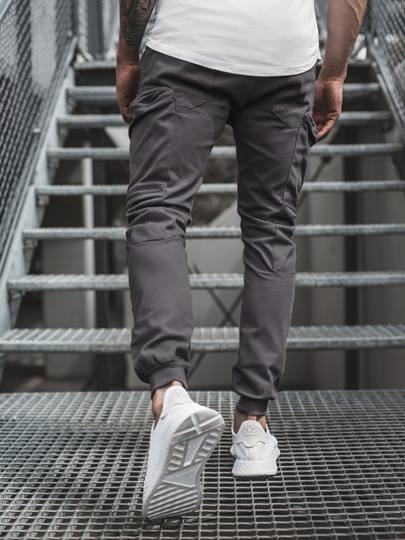 Herrenbekleidung Jogginghose Herrenmode Small Foot Hose Multi-Pocket Cargohose Freizeithose_voghion.com